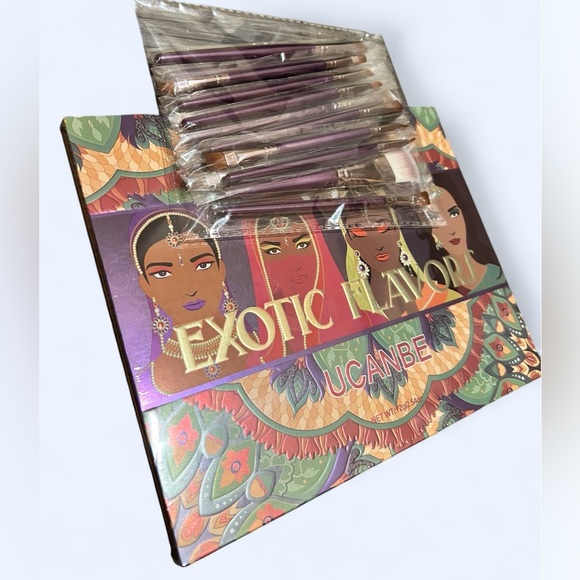 UCANBE EXOTIC FLAVORS Eyeshadow Palette + 15 Brushes Makeup Palette BRAND NEW - Picture 2 of 6